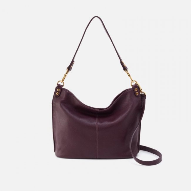 Hobo Women's Pier Shoulder Bag in Pebbled Leather - Ruby Wine | New Arrivals