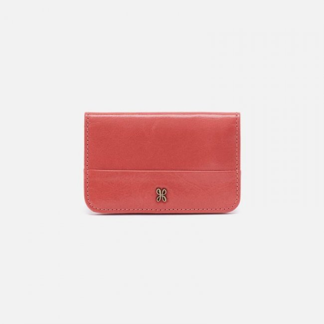 Hobo Women's Jill Mini Card Case in Polished Leather - Cherry Blossom | New Arrivals