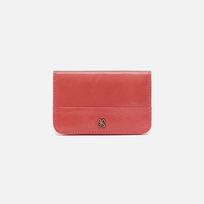 Hobo Women's Jill Mini Card Case in Polished Leather - Cherry Blossom | New Arrivals