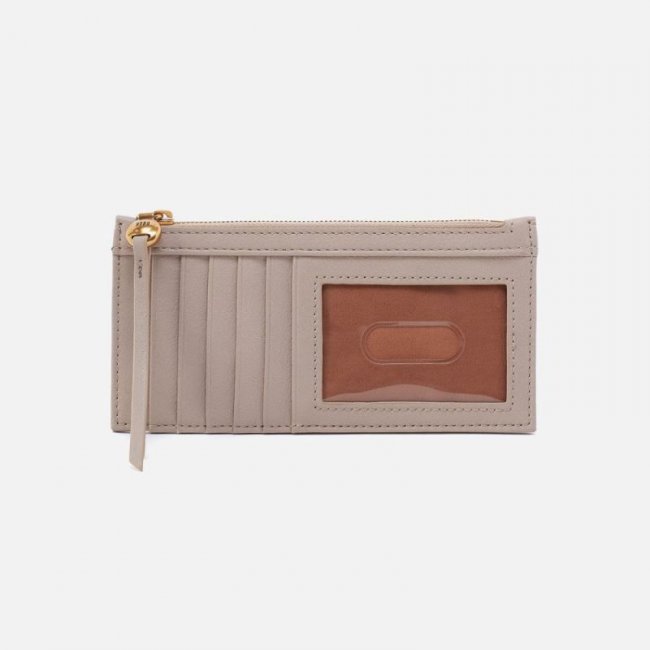 Hobo Women's Carte Card Case in Pebbled Leather - Taupe | New Arrivals