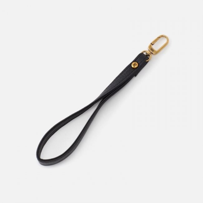 Hobo Women's Grip Wristlet Strap in Pebbled Leather - Black | New Arrivals