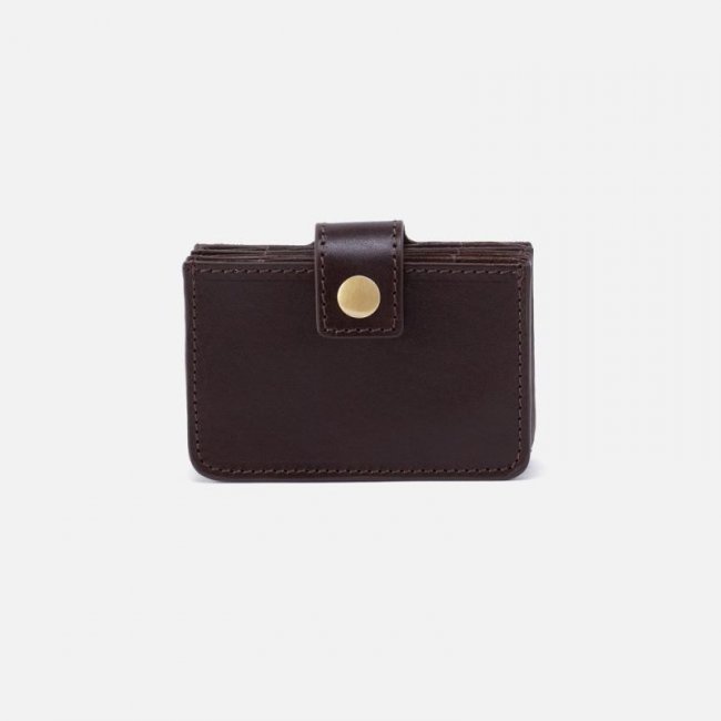Hobo Women's Boswell Credit Card Holder in Aston Leather - Brown | New Arrivals