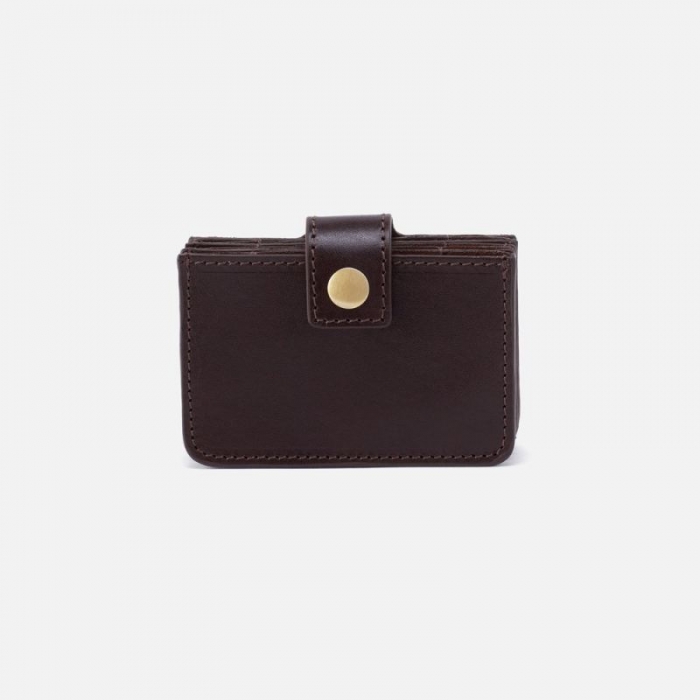 Hobo Women's Boswell Credit Card Holder in Aston Leather - Brown | New Arrivals