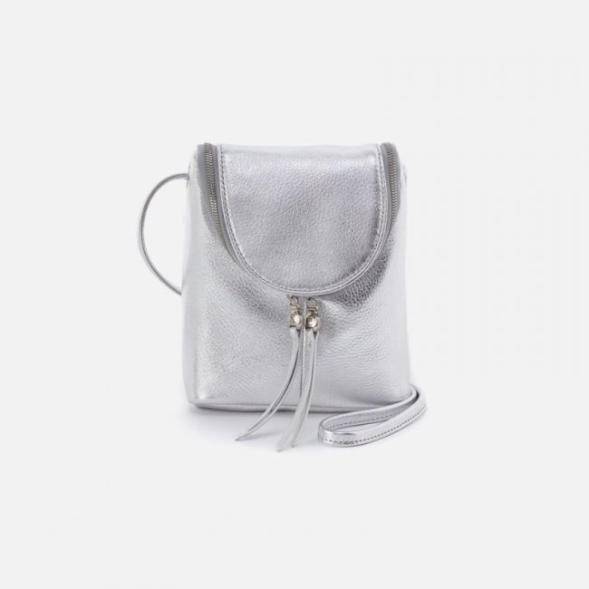 Hobo Women's Fern Crossbody in Metallic Leather - Argento | New Arrivals