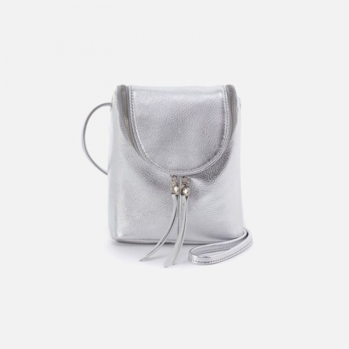 Hobo Women's Fern Crossbody in Metallic Leather - Argento | New Arrivals