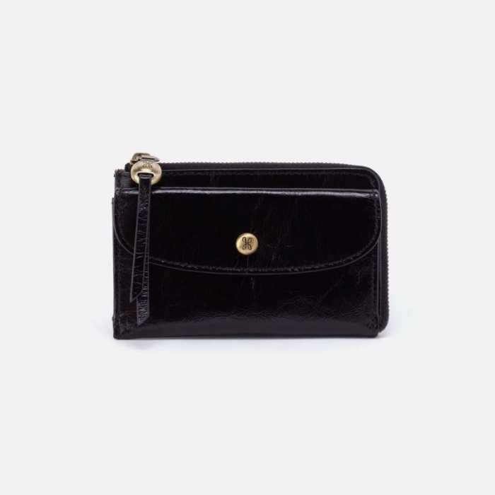 Hobo Women's Addi Card Case in Polished Leather - Black | New Arrivals