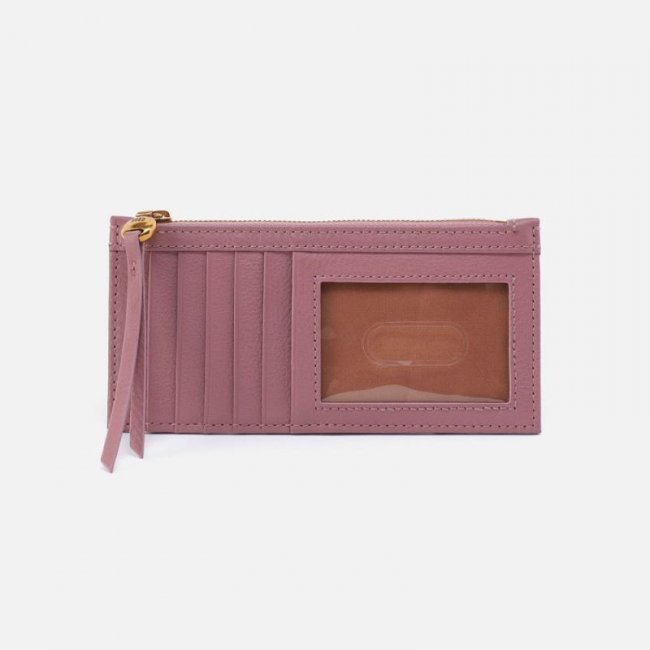 Hobo Women's Carte Card Case in Pebbled Leather - Mauve | New Arrivals