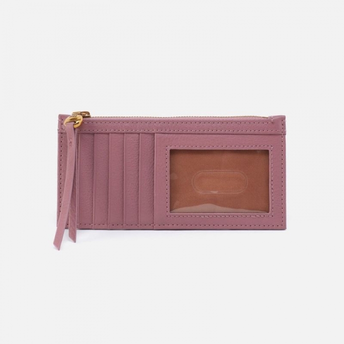 Hobo Women's Carte Card Case in Pebbled Leather - Mauve | New Arrivals