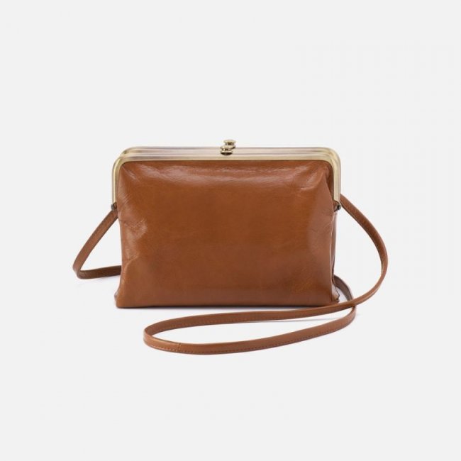 Hobo Women's Lauren Crossbody in Polished Leather - Truffle | New Arrivals