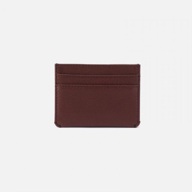 Hobo Women's Men's Credit Card Wallet in Silk Napa Leather - Brown | New Arrivals