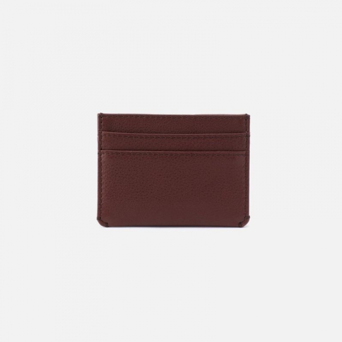 Hobo Women's Men's Credit Card Wallet in Silk Napa Leather - Brown | New Arrivals