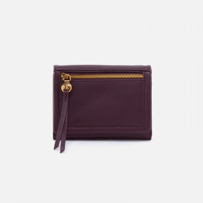 Hobo Women's Lumen Medium Bifold Compact Wallet in Pebbled Leather - Ruby Wine | New Arrivals