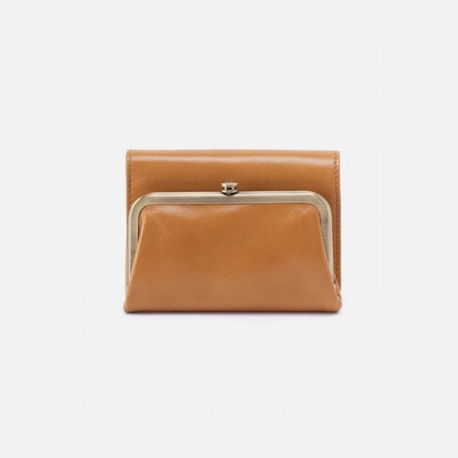 Hobo Women's Robin Compact Wallet in Polished Leather - Natural | New Arrivals