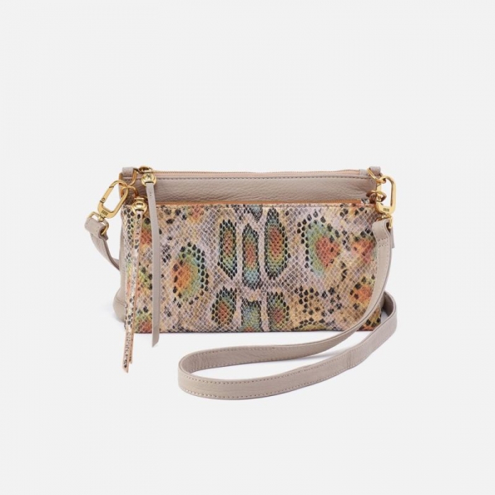 Hobo Women's Darcy Double Crossbody in Pebbled Leather - Taupe | New Arrivals