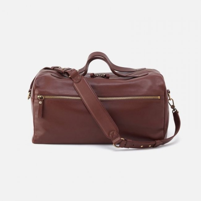 Hobo Women's Men's Duffle Bag in Silk Napa Leather - Brown | New Arrivals