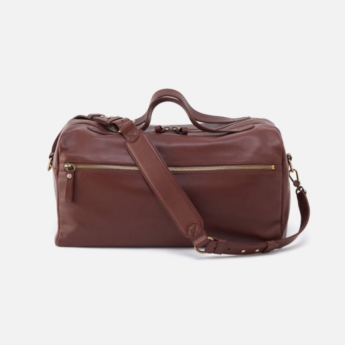 Hobo Women's Men's Duffle Bag in Silk Napa Leather - Brown | New Arrivals