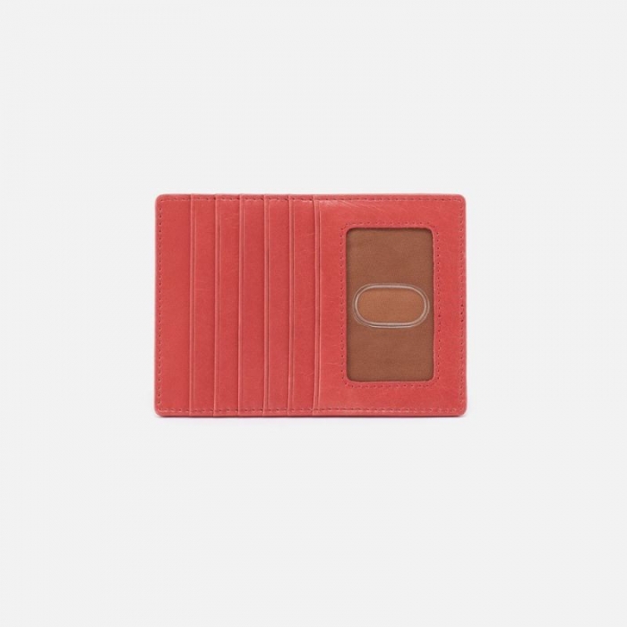 Hobo Women's Euro Slide Card Case in Polished Leather - Cherry Blossom | New Arrivals