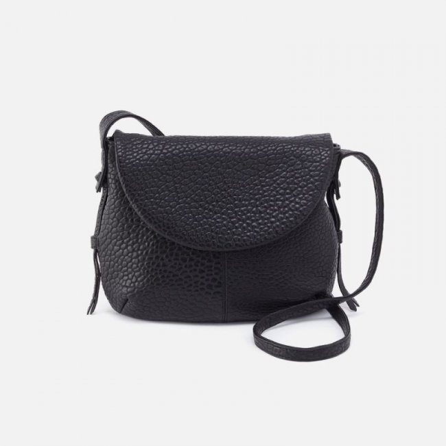 Hobo Women's Bonita Messenger Crossbody in Bubble Pebbled Leather - Black | New Arrivals