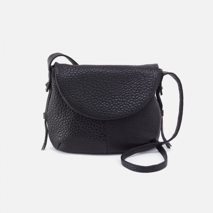 Hobo Women's Bonita Messenger Crossbody in Bubble Pebbled Leather - Black | New Arrivals