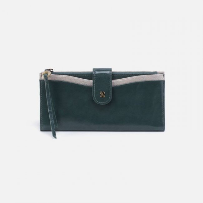 Hobo Women's Max Continental Wallet in Mixed Leathers - Sage Leaf | New Arrivals