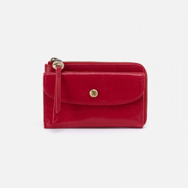 Hobo Women's Addi Card Case in Polished Leather - Claret | New Arrivals