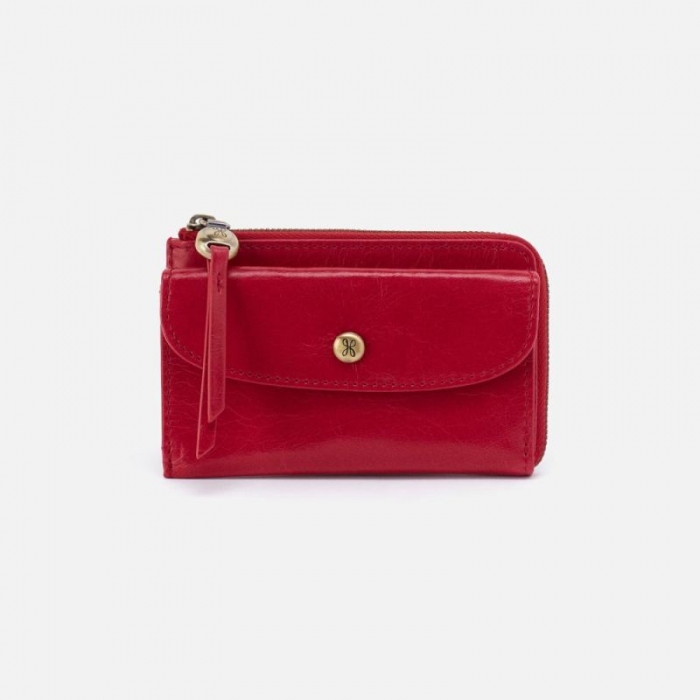 Hobo Women's Addi Card Case in Polished Leather - Claret | New Arrivals