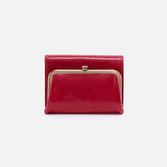 Hobo Women's Robin Compact Wallet in Polished Leather - Claret | New Arrivals