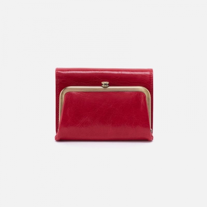 Hobo Women's Robin Compact Wallet in Polished Leather - Claret | New Arrivals