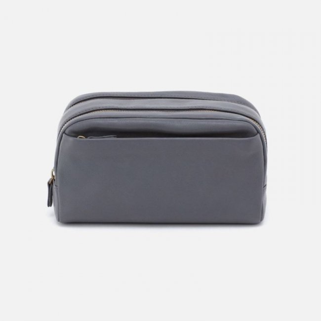 Hobo Women's Men's Travel Kit in Silk Napa Leather - Grey | New Arrivals