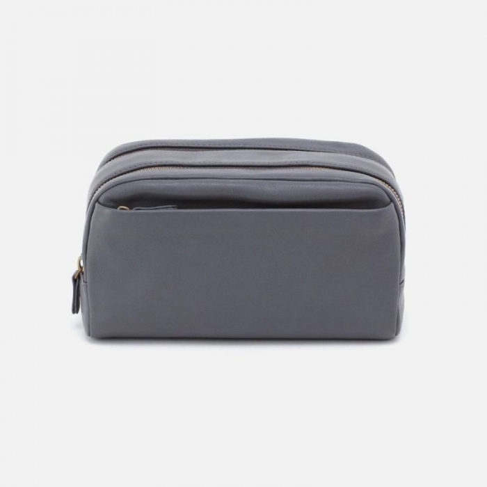 Hobo Women's Men's Travel Kit in Silk Napa Leather - Grey | New Arrivals