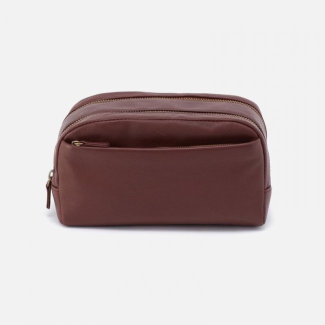 Hobo Women's Men's Travel Kit in Silk Napa Leather - Brown | New Arrivals