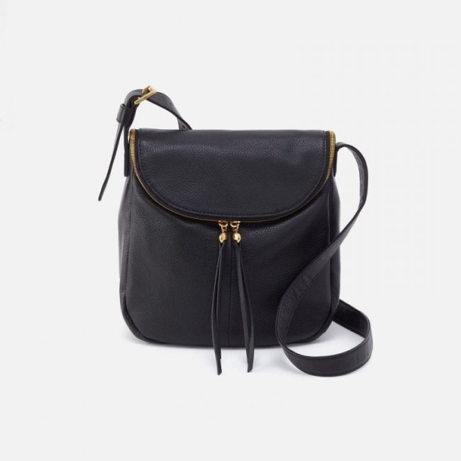 Hobo Women's Fern North-South Crossbody in Pebbled Leather - Black | New Arrivals