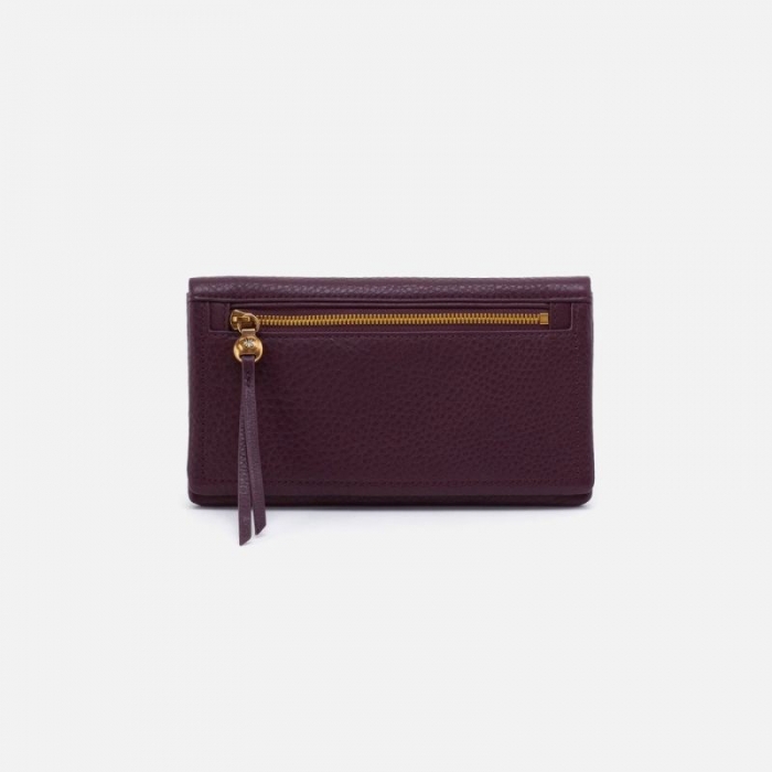 Hobo Women's Lumen Continental Wallet in Pebbled Leather - Ruby Wine | New Arrivals