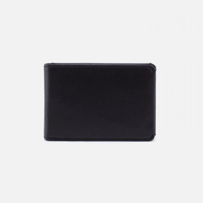 Hobo Women's Men's Bifold Wallet in Silk Napa Leather - Black | New Arrivals