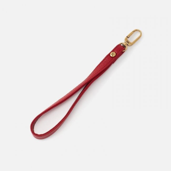 Hobo Women's Grip Wristlet Strap in Pebbled Leather - Scarlet | New Arrivals