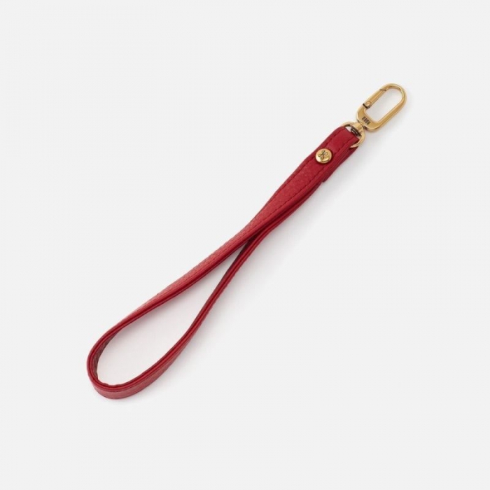 Hobo Women's Grip Wristlet Strap in Pebbled Leather - Scarlet | New Arrivals