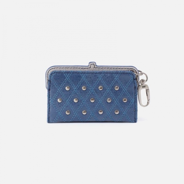 Hobo Women's Lauren Card Case Charm in Buffed Leather - Azure | New Arrivals