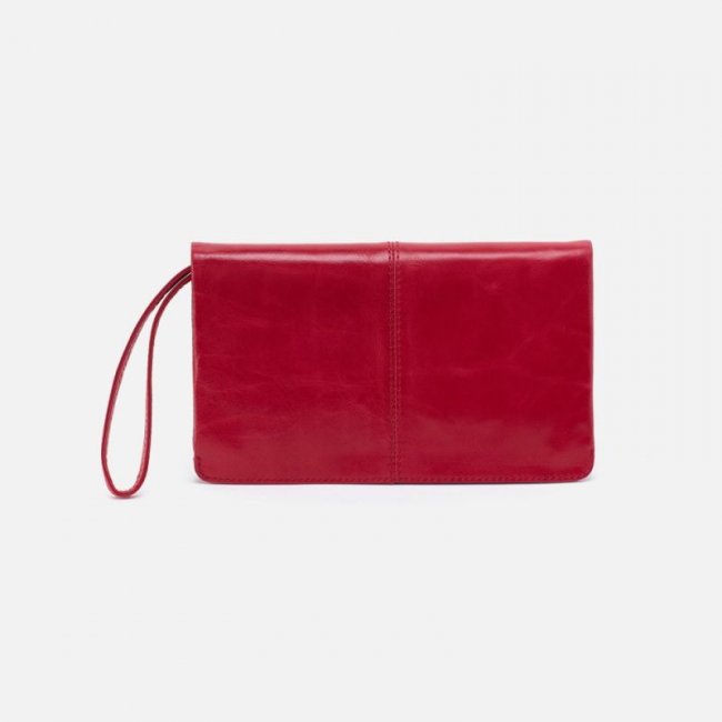 Hobo Women's Evolve Wristlet in Polished Leather - Claret | New Arrivals