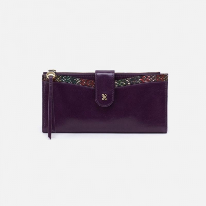 Hobo Women's Max Continental Wallet in Mixed Leathers - Deep Purple | New Arrivals