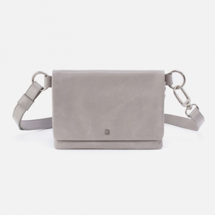 Hobo Women's Winn Belt Bag in Polished Leather - Light Grey | New Arrivals