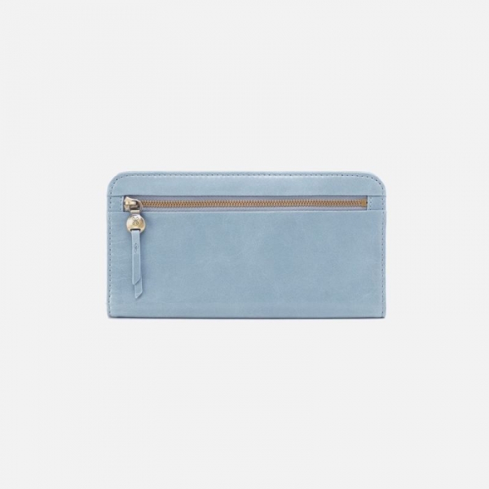 Hobo Women's Angle Continental Wallet in Polished Leather - Cornflower | New Arrivals