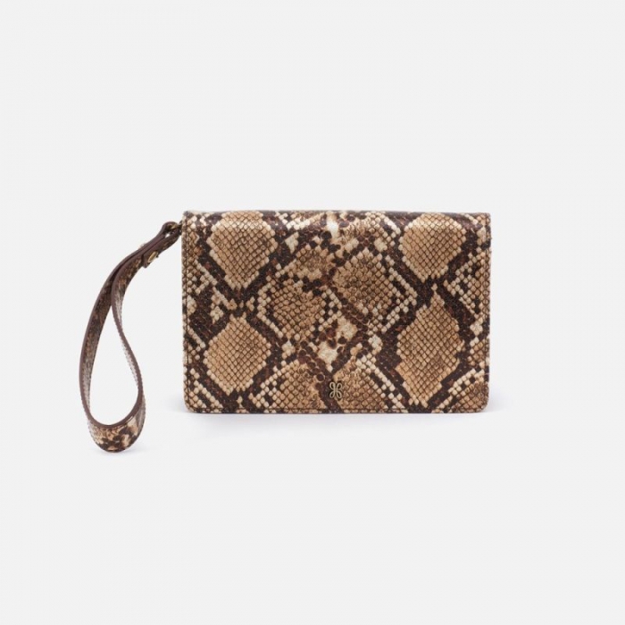 Hobo Women's Jill Wristlet in Printed Leather - Golden Snake | New Arrivals