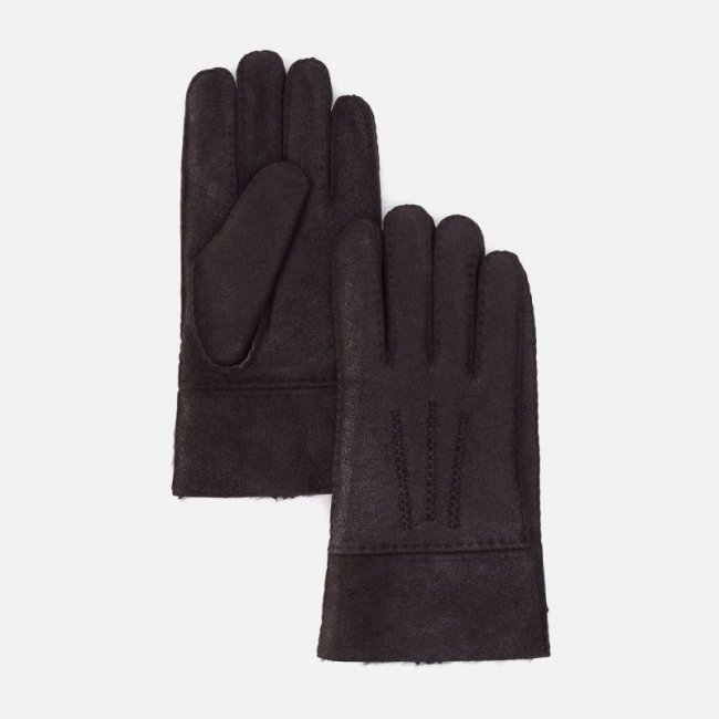 Hobo Women's Rugged Black Aviator Sheepskin Glove in Aston Leather - Medium | New Arrivals