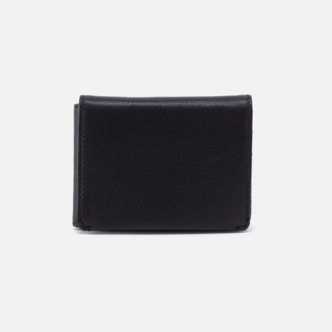 Hobo Women's Men's Flap Wallet in Silk Napa Leather - Black | New Arrivals
