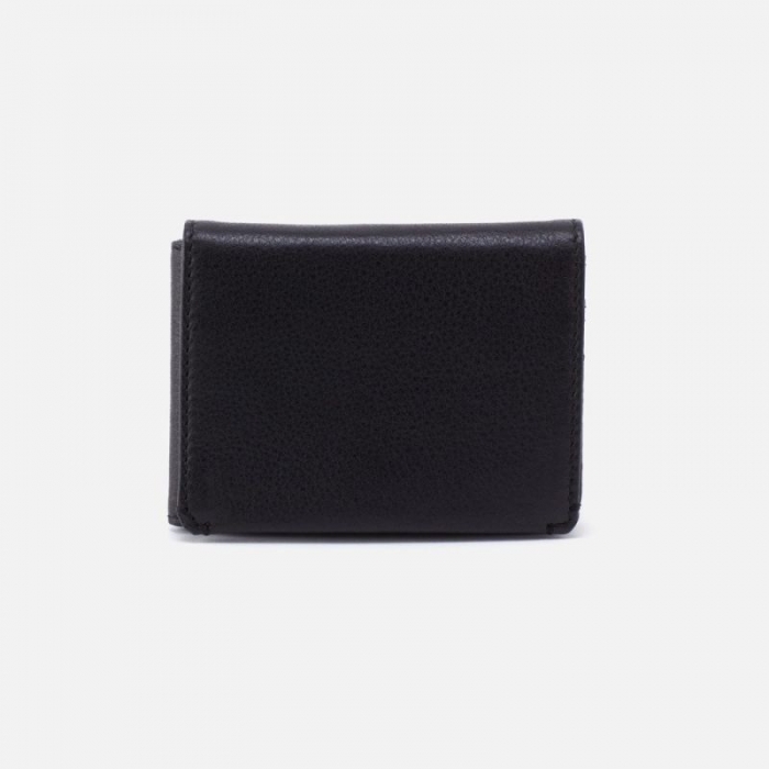 Hobo Women's Men's Flap Wallet in Silk Napa Leather - Black | New Arrivals