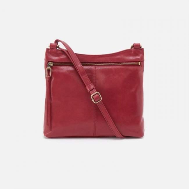 Hobo Women's Cambel Crossbody in Polished Leather - Cranberry | New Arrivals