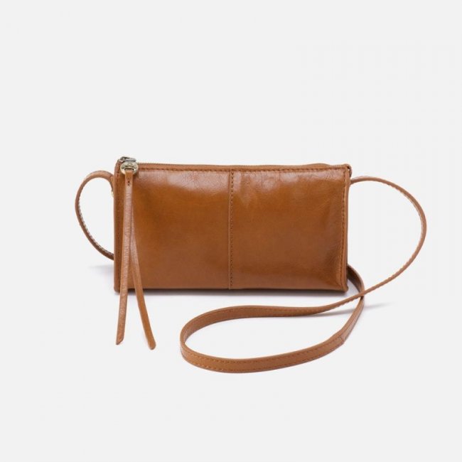 Hobo Women's Jewel Crossbody in Polished Leather - Truffle | New Arrivals