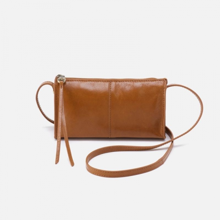 Hobo Women's Jewel Crossbody in Polished Leather - Truffle | New Arrivals