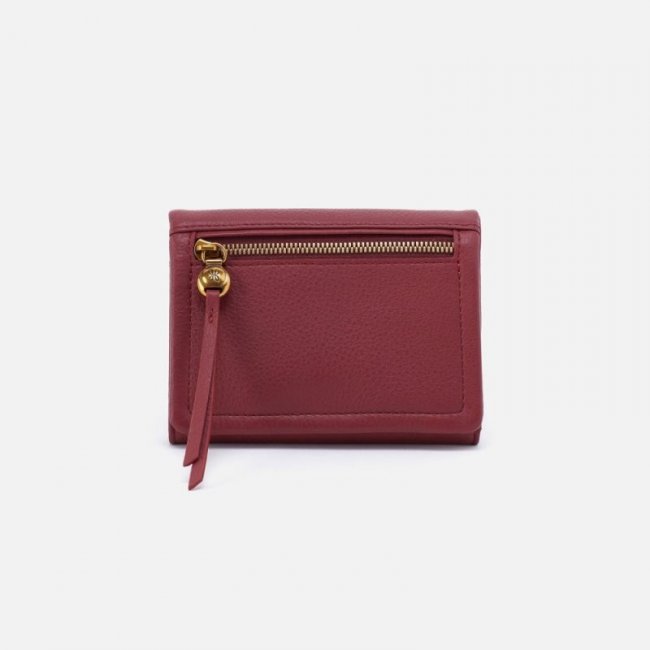 Hobo Women's Lumen Medium Bifold Compact Wallet in Pebbled Leather - Red Pear | New Arrivals