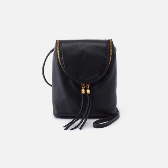 Hobo Women's Fern Crossbody in Pebbled Leather - Black | New Arrivals